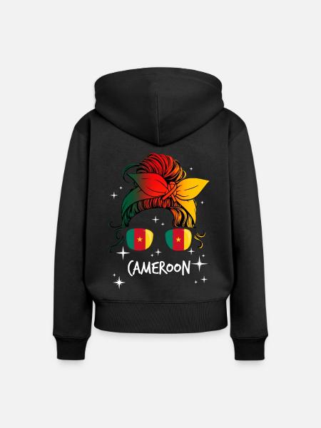 Kamerun - Frauen Premium Bio Zip Hoodie - Schwarz