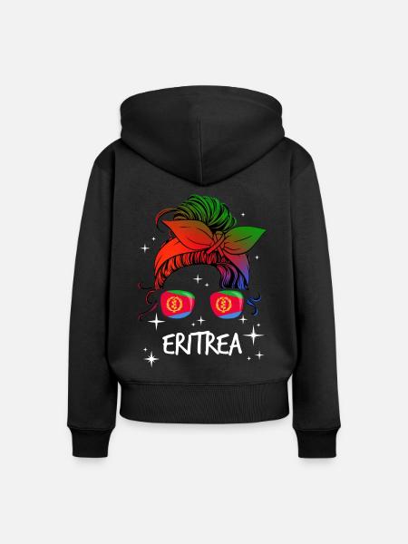 Eritrea - Frauen Premium Bio Zip Hoodie - Schwarz