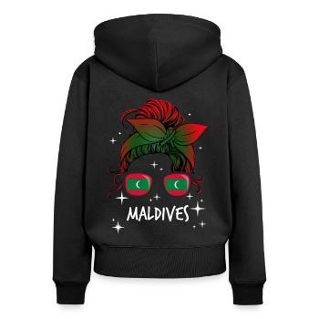 Maldives - Women's Premium Organic Zip Hoodie - black - Back - Julia (174cm)