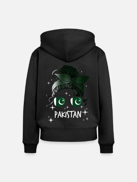 Pakistan - Frauen Premium Bio Zip Hoodie - Schwarz