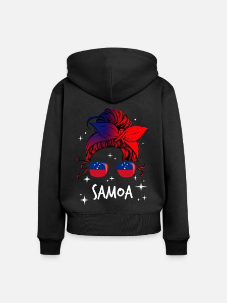 Samoa - Frauen Premium Bio Zip Hoodie - Schwarz