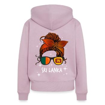 Sri Lanka - Frauen Premium Bio Zip Hoodie - Altrosa - Hinten - Julia (174cm)