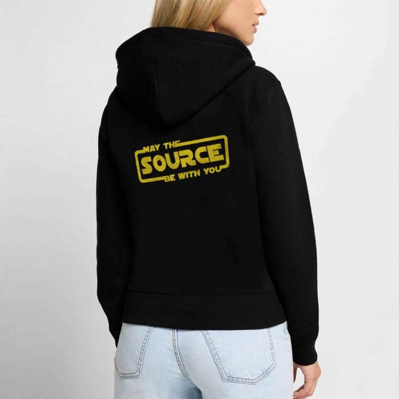 May The Source Be With You | Programmer coder Women's Premium Organic Zip Hoodie