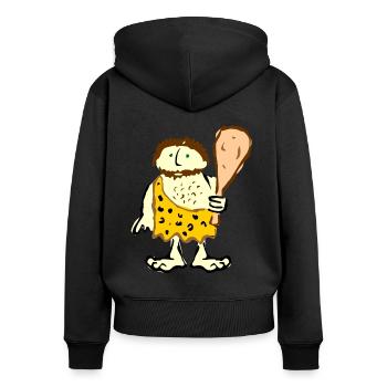 Caveman With Club - Women's Premium Organic Zip Hoodie - black - Back - Julia (174cm)