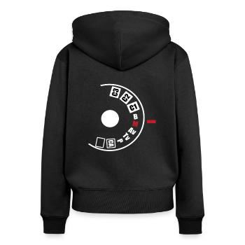 Manuelle Kamera Geschenk Fotografie - Frauen Premium Bio Zip Hoodie - Schwarz - Hinten - Julia (174cm)