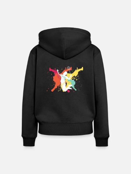 Badmintonspieler - Frauen Premium Bio Zip Hoodie - Schwarz