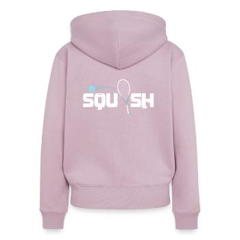 Squash - Frauen Premium Bio Zip Hoodie - Altrosa - Hinten - Julia (174cm)