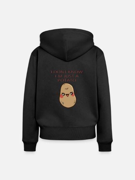 Potato Kartoffel - Frauen Premium Bio Zip Hoodie - Schwarz