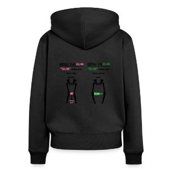 Physiotherapie Geschenk - Frauen Premium Bio Zip Hoodie - Schwarz - Hinten - Julia (174cm)
