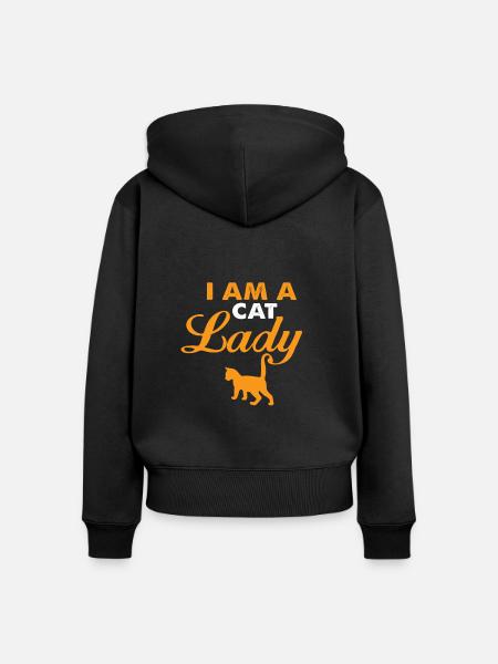 Katzenbesitzer Geschenk - Frauen Premium Bio Zip Hoodie - Schwarz