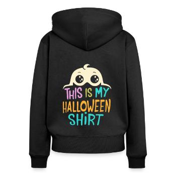 This is my Halloween shirt - Women's Premium Organic Zip Hoodie - black - Back - Julia (174cm)