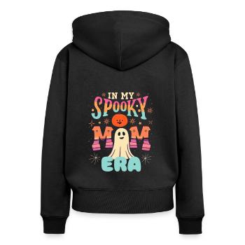 À l’époque de ma mère effrayante, Halloween - Sweat à capuche zippé Premium bio Femme - noir - Dos - Julia (174cm)