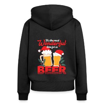 It's the Most Wonderful Time for Beer - Women's Premium Organic Zip Hoodie - black - Back - Julia (174cm)