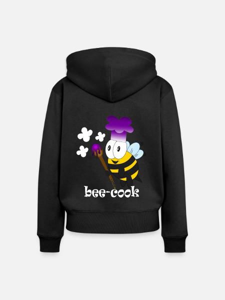 bee Cook - Frauen Premium Bio Zip Hoodie - Schwarz