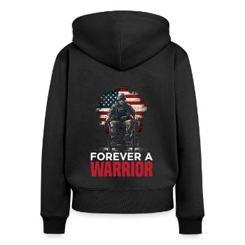 Ancien combattant handicapé militaire soldat de l’armée des États-Unis - Sweat à capuche zippé Premium bio Femme - noir - Dos - Julia (174cm)
