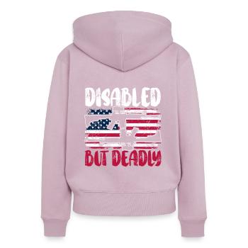 Ancien combattant handicapé militaire soldat de l’armée des États-Unis - Sweat à capuche zippé Premium bio Femme - rose poudré - Dos - Julia (174cm)