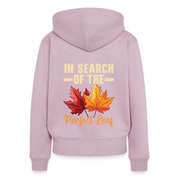 Feuille Peeping Automne Feuille Peeper Automne Feuillage - Sweat à capuche zippé Premium bio Femme - rose poudré - Dos - Julia (174cm)