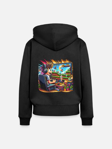 Speedrunning Videospieler Gamer Gaming - Frauen Premium Bio Zip Hoodie - Schwarz
