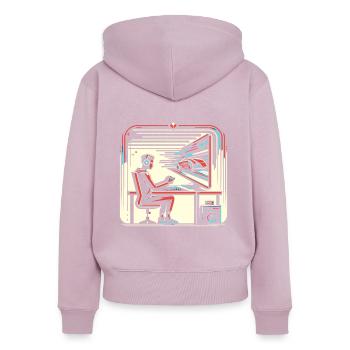Speedrunning Joueur de jeux vidéo Gamer Gaming - Sweat à capuche zippé Premium bio Femme - rose poudré - Dos - Julia (174cm)
