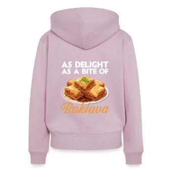 Baklava Gebäck Dessert Essen Liebhaber Naher Osten - Frauen Premium Bio Zip Hoodie - Altrosa - Hinten - Julia (174cm)