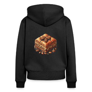 Baklava Gebäck Dessert Essen Liebhaber Naher Osten - Frauen Premium Bio Zip Hoodie - Schwarz - Hinten - Julia (174cm)
