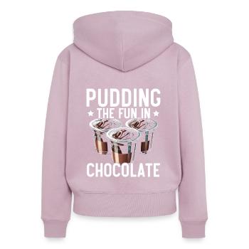 Schokoladenpudding süßes Dessert Essen Liebhaber Feinschmecker - Frauen Premium Bio Zip Hoodie - Altrosa - Hinten - Julia (174cm)