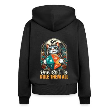 Rollespil RPG Master videospil gamer - Premium økologisk hoodie med lynlås til kvinder - sort - Bagpå - Julia (174cm)