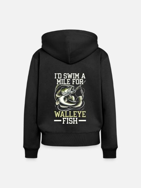 Zander Angeln Fischfänger Fischer - Frauen Premium Bio Zip Hoodie - Schwarz