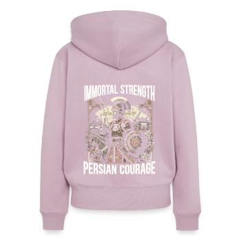 Persischer Unsterblicher Achämenidenreich Persischer Krieger - Frauen Premium Bio Zip Hoodie - Altrosa - Hinten - Julia (174cm)