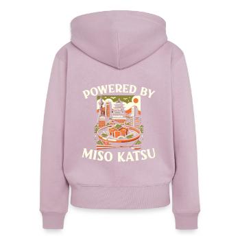 Nagoya Japon Vacances de voyage dans le pays J’aime Nagoya - Sweat à capuche zippé Premium bio Femme - rose poudré - Dos - Julia (174cm)