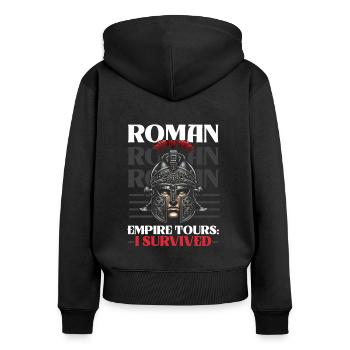 Légionnaires romains Rome antique Empire romain - Sweat à capuche zippé Premium bio Femme - noir - Dos - Julia (174cm)