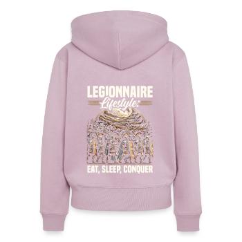 Légionnaires romains Rome antique Empire romain - Sweat à capuche zippé Premium bio Femme - rose poudré - Dos - Julia (174cm)