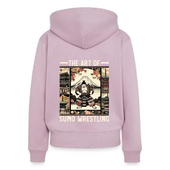 Sumo-Ringer Japanisches Ringen Sumo-Ringen - Frauen Premium Bio Zip Hoodie - Altrosa - Hinten - Julia (174cm)