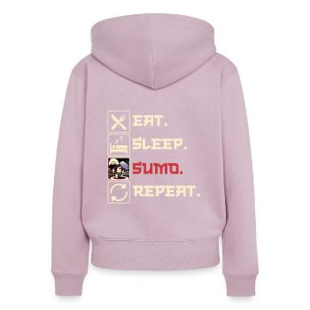 Sumo-Ringer Japanisches Ringen Sumo-Ringen - Frauen Premium Bio Zip Hoodie - Altrosa - Hinten - Julia (174cm)