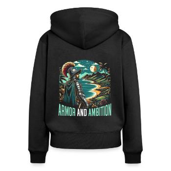 Spanish Conquistador Colonizer Explorer Spain - Women's Premium Organic Zip Hoodie - black - Back - Julia (174cm)