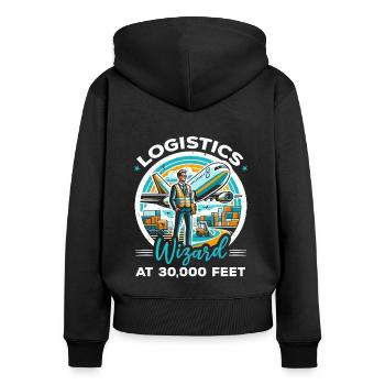 Airport Logistics Coordinator Aviation Airport - Women's Premium Organic Zip Hoodie - black - Back - Julia (174cm)