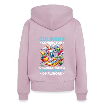 Kochkunst Lehrer Küche Koch Koch - Frauen Premium Bio Zip Hoodie - Altrosa - Hinten - Julia (174cm)