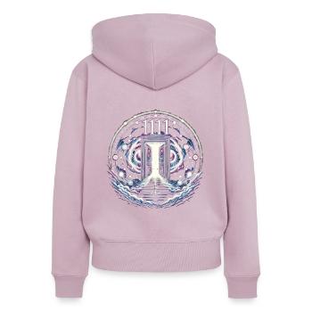 Angel Number Spiritual Guidance Numerology - Women's Premium Organic Zip Hoodie - dusky pink - Back - Julia (174cm)