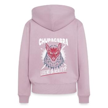 Chupacabra Legendary Creature Beast Cryptozoology - Women's Premium Organic Zip Hoodie - dusky pink - Back - Julia (174cm)
