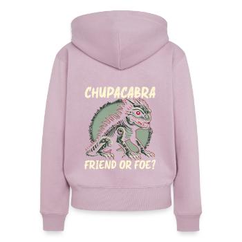 Chupacabra Legendary Creature Beast Cryptozoology - Women's Premium Organic Zip Hoodie - dusky pink - Back - Julia (174cm)