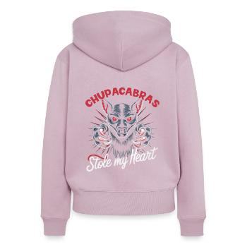Chupacabra Legendary Creature Beast Cryptozoology - Women's Premium Organic Zip Hoodie - dusky pink - Back - Julia (174cm)