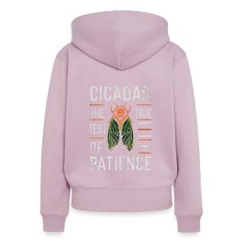 Zikadeninvasion Insektenbrut Zikadenüberlebender - Frauen Premium Bio Zip Hoodie - Altrosa - Hinten - Julia (174cm)