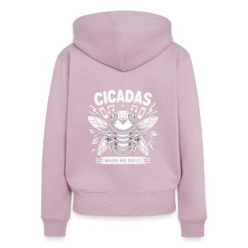 Zikadeninvasion Insektenbrut Zikadenüberlebender - Frauen Premium Bio Zip Hoodie - Altrosa - Hinten - Julia (174cm)