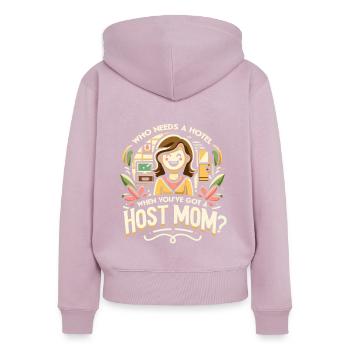 Host Mom Exchange Student Host Family Host Parent - Women's Premium Organic Zip Hoodie - dusky pink - Back - Julia (174cm)