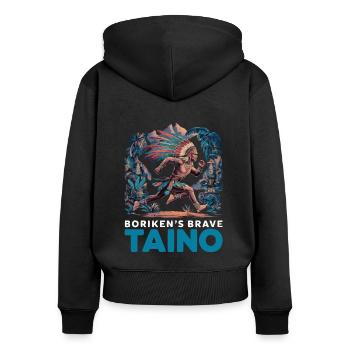 Taino-Indianer Puerto Rico Boricua Puerto-Ricaner - Frauen Premium Bio Zip Hoodie - Schwarz - Hinten - Julia (174cm)