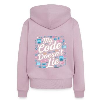Backend-Entwickler Programmierung Softwareprogrammierer - Frauen Premium Bio Zip Hoodie - Altrosa - Hinten - Julia (174cm)