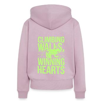 Grenouille verte américaine Amoureux de l’animal Grenouille Crapaud - Sweat à capuche zippé Premium bio Femme - rose poudré - Dos - Julia (174cm)