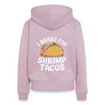 Garnelen Tacos Mexikanisches Essen Mexiko Küche Feinschmecker - Frauen Premium Bio Zip Hoodie - Altrosa - Hinten - Julia (174cm)