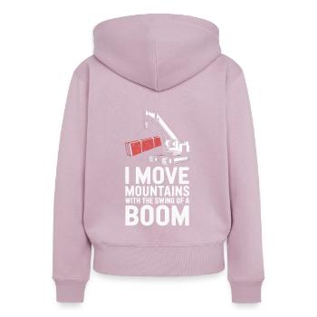 Crane Operator Job Profession Construction Worker - Women's Premium Organic Zip Hoodie - dusky pink - Back - Julia (174cm)