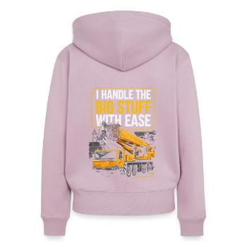 Crane Operator Job Profession Construction Worker - Women's Premium Organic Zip Hoodie - dusky pink - Back - Julia (174cm)